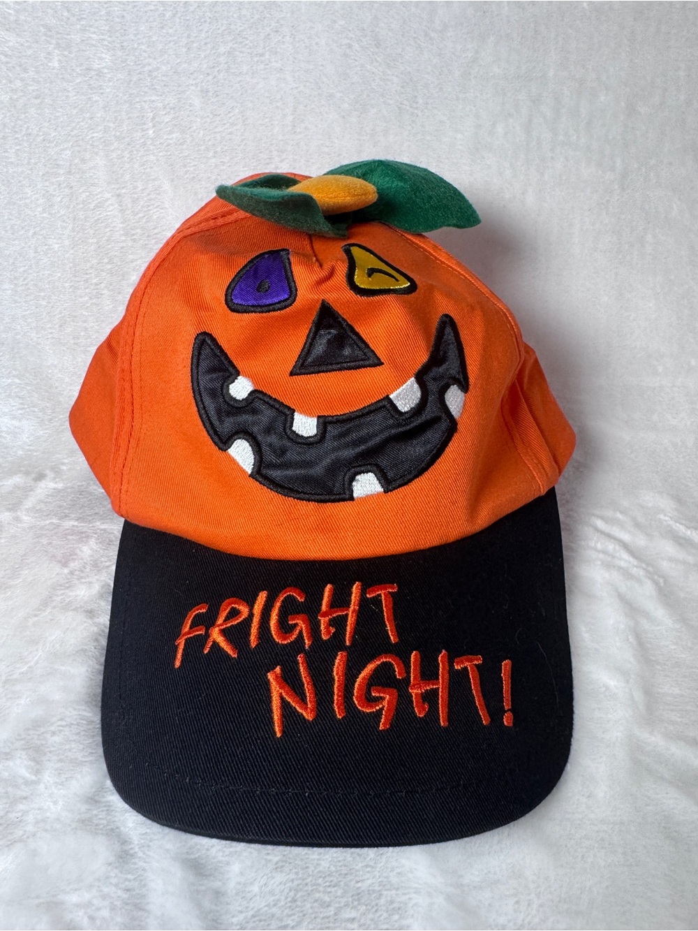 Vintage Dan Dee Halloween Pumpkin Fright Night Hat Cap